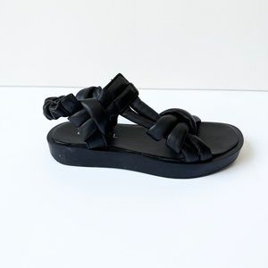 DANIEL black vegan leather puff sandal